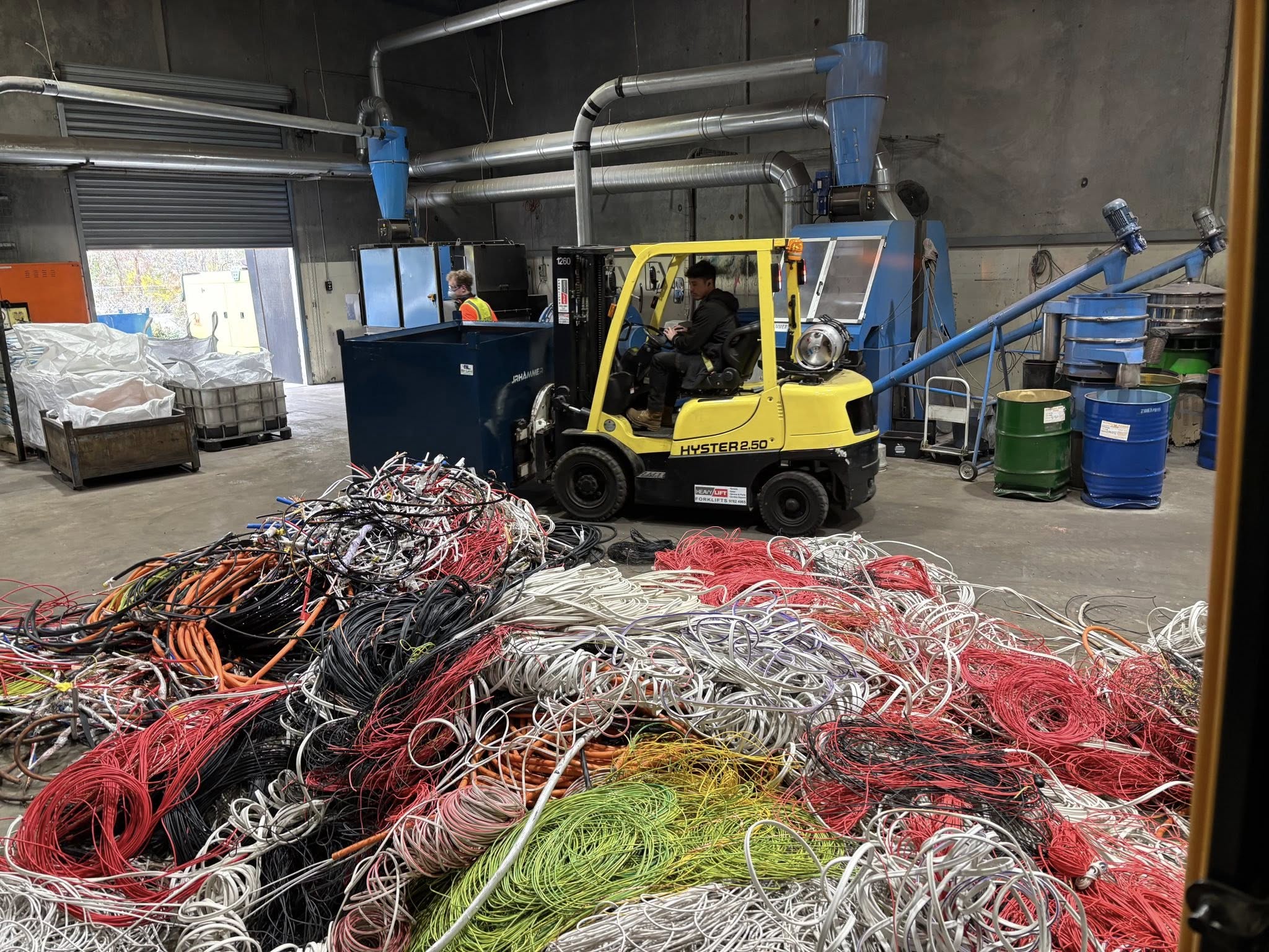 Recycling cables at JR Hammer facility